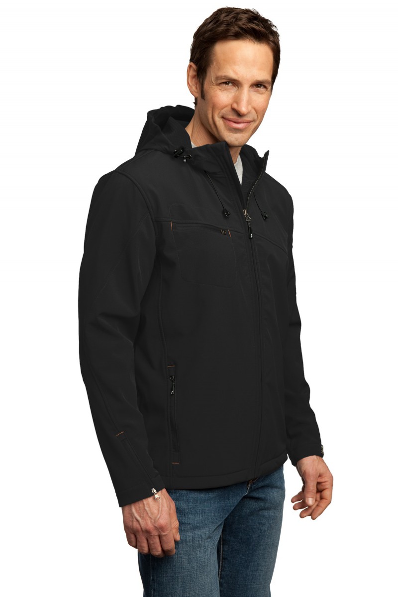 Port authority textured sales hooded soft shell jacket